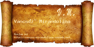 Vancsó Mirandolina névjegykártya